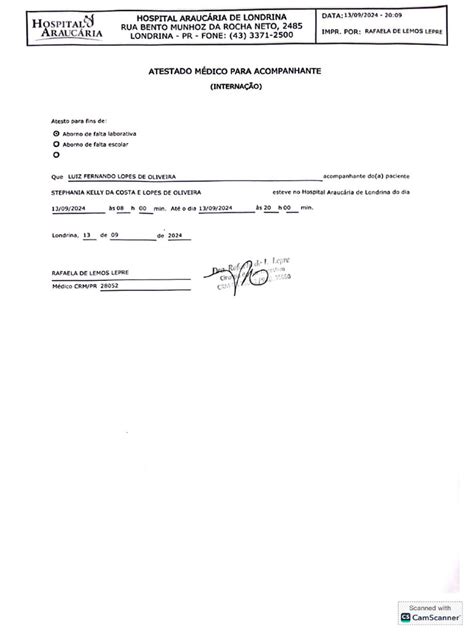 Acompanhante Tem Direito A Atestado - Atestado Acompanhante | PDF