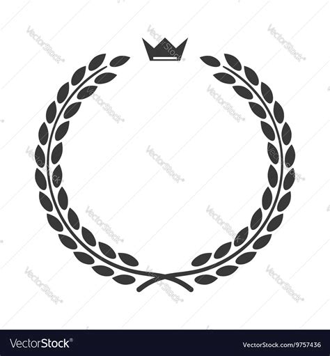 Laurel wreath icon flat crown Royalty Free Vector Image