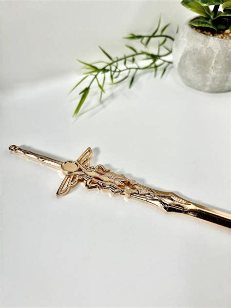 Sword Hair Stick Fantasy Hair Pin Cosplay Accessory Sword Bun Holder Punk Goth Alternative