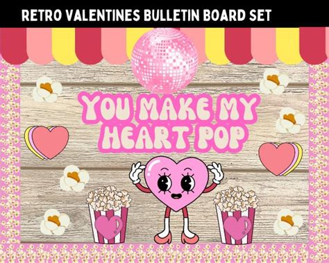 Retro Valentine S Day Bulletin Board Kit L February Class Decor L Disco