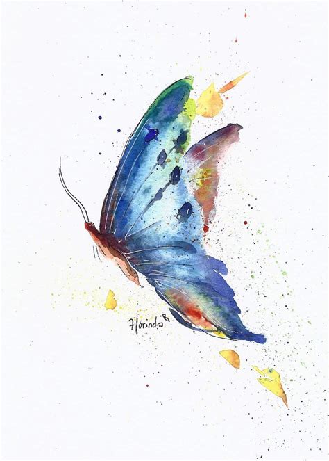 Florinda Butterfly Watercolor Butterfly Art Painting Butterfly Painting