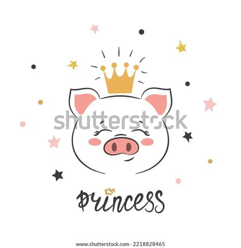 Little Princess Pig Vector Illustration Cute Stock Vector (Royalty Free) 2218828465 | Shutterstock