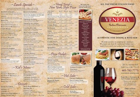 Menus Venezia Italian Restaurant