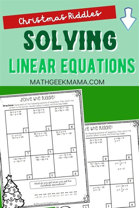 Christmas Riddles Solving Linear Equations Artofit