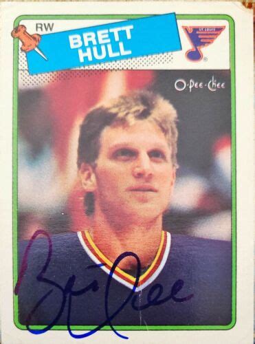 Brett Hull Rookie Card Opc Autograph Nhl Hockey Signed St Louis Blues