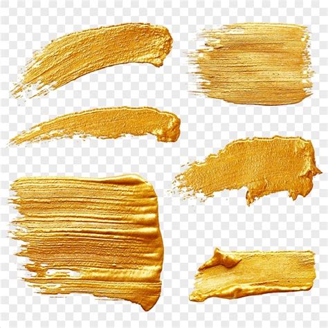 Hd Group Of Gold Brush Strokes Png Citypng