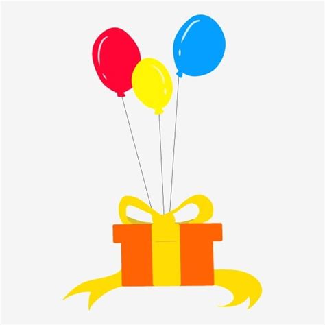 Floating Balloons Clipart Vector Floating Balloon Gift Box