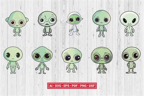 Cute Alien Cartoon Svg Cut File Cricut Vector Clipart