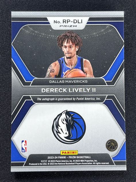 2023 24 Panini Prizm Dereck Lively II Silver Rookie Penmanship RC Auto