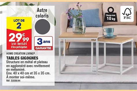 Promo Tables Gigognes Home Cr Ation Living Chez Aldi Icatalogue Fr