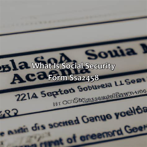 What Is Social Security Form Ssa-2458? - Retire Gen Z