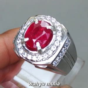 Batu Cincin Natural Ruby Merah Delima Pigeon Blood Asli Kode 1284