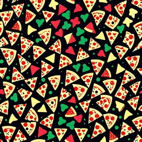 Premium Photo Seamless Pattern With Pizza Slices Vector