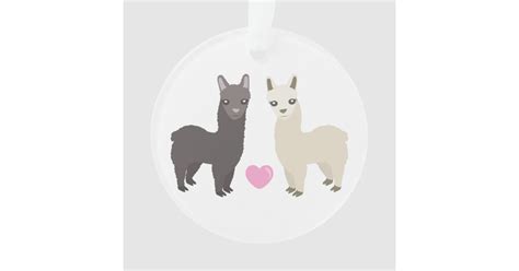 Alpacas And Heart Ornament Zazzle