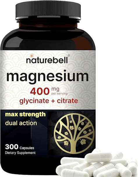 Amazon Complejo de magnesio 400 mg suplemento 300 cápsulas