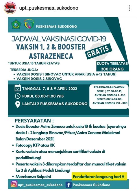 Gratis Vaksin Booster Astrazeneca Dan Vaksin Anak Sinovac Sidoarjo