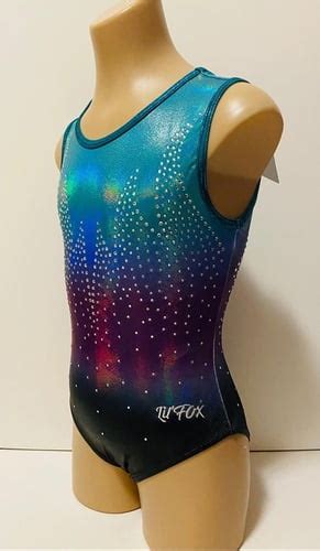 Ombre Galaxy Shiny Foil Mystique With Rhinestones Gymnastics Dance