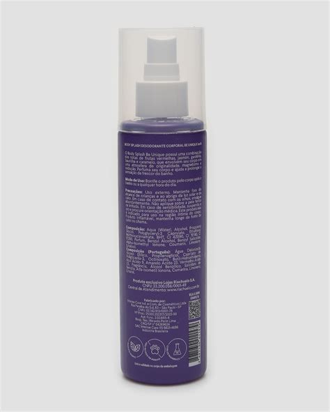 Riachuelo Body Splash Desodorante Corporal Be Unique 200ml Roxo Be