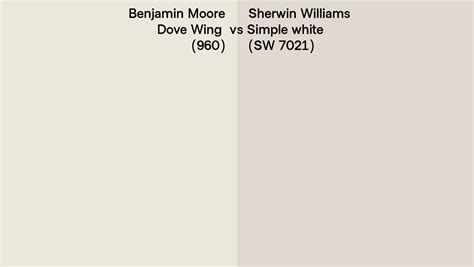 Benjamin Moore Dove Wing Vs Sherwin Williams Simple White Sw