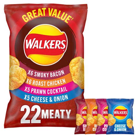 Walkers Meaty Variety Multipack Crisps 22x25g Multipack Crisps