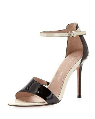 Olympe Patent Leather Sandal Black Cream Jean Michel Cazabat