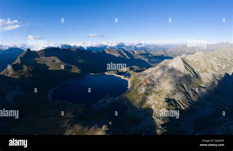 Aerial View Of Lago Del Naret In Val Sambuco In The Canton Of Ticino