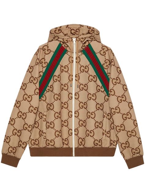 Gucci GG Monogram Zip Hooded Jacket Farfetch