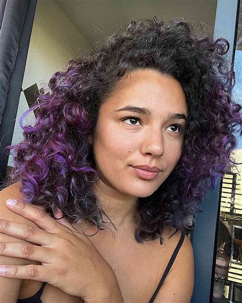 Purple Highlights Curly Hair