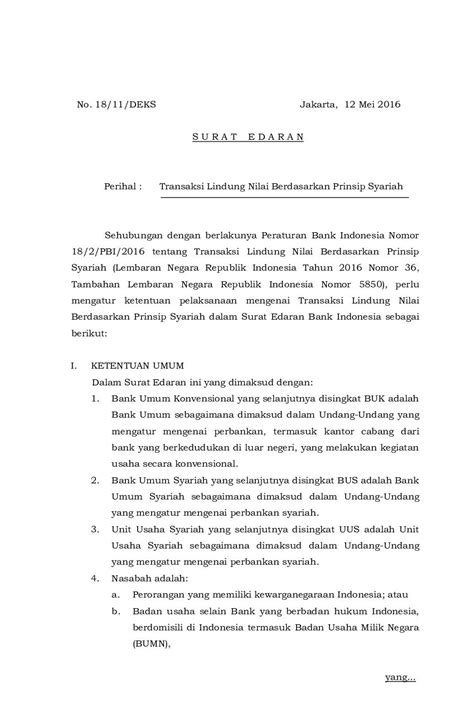 Surat Edaran Bank Indonesia Bi No Deks Tahun Tentang