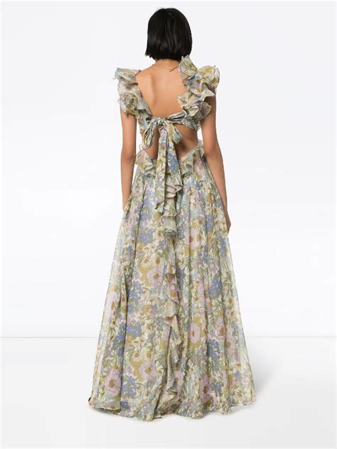 Zimmermann Gebl Mte Robe Mit R Schen Farfetch Floral Dress Formal