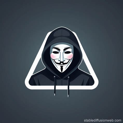 Minimalist Hacker Logo With Anonymous Mask Stable Diffusion Online