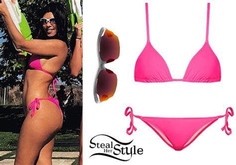 Kourtney Kardashian Neon Pink Triangle Bikini Steal Her Style Hot Sex Picture