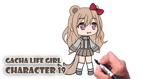 How To Draw Gacha Life Girl Character 19 Step By Step Youtube