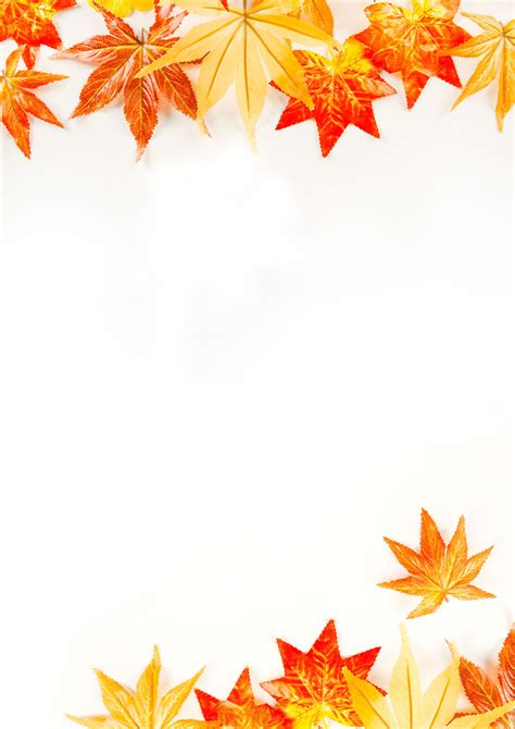 Maple Leaves In The Golden Autumn Season Page Border Background Word