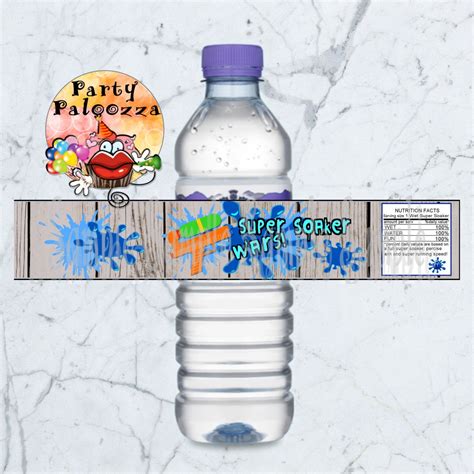 Printable Super Soaker Party Water Bottle Labels Etsy Water Party Soaker Bottle