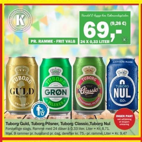 Tuborg Guld Tuborg Pilsner Tuborg Classic Tuborg Nul Tilbud Hos