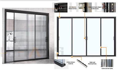 Custom Narrow Slim Frame Aluminium Sliding Glass Door Manufacturer