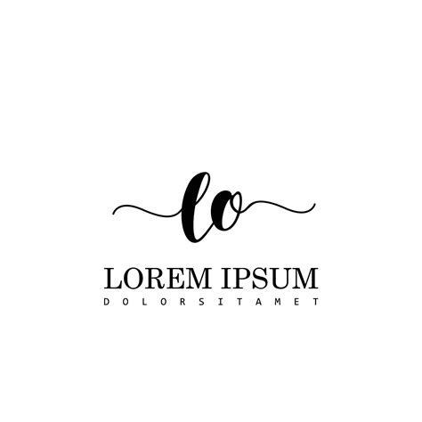 lo initial handwriting template design  vector art  vecteezy