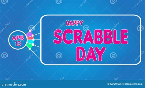 Happy Scrabble Day April 13 Calendar Of April Retro Text Effect