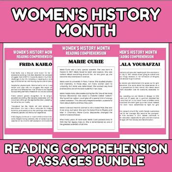 Women S History Month Reading Comprehension Passages 1st 2nd Grade BUNDLE