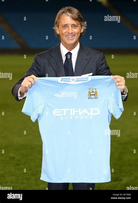 Soccer Manchester City Press Conference City Of Manchester Stadium