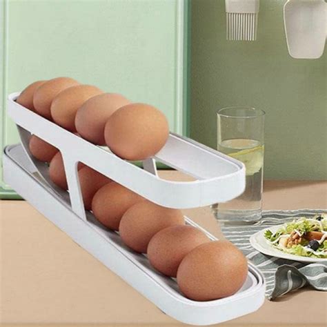 Automatic Scrolling Egg Rack Holder Storage Box Egg Basket Container