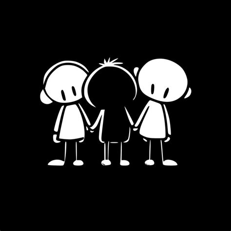 Friends - Black and White Isolated Icon - Vector illustration 24142431 ...