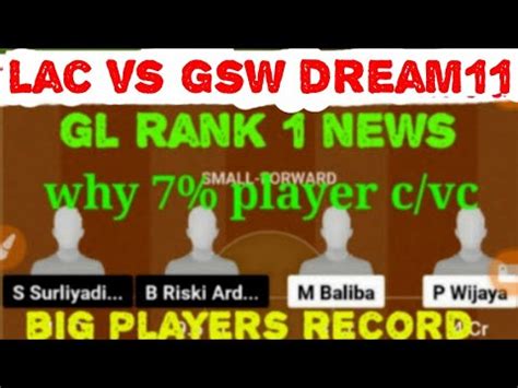 LAC Vs GSW Dream11 LAC Vs GSW Dream11 Prediction LAC Vs GSW