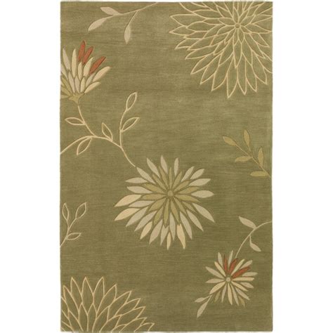 Addison Rugs Marlow 8 x 10 Green Indoor Floral/Botanical Farmhouse/Cottage Area Rug in the Rugs ...