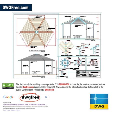 Pergola DWG Drawing in AutoCAD - Free files. TOP Pergola