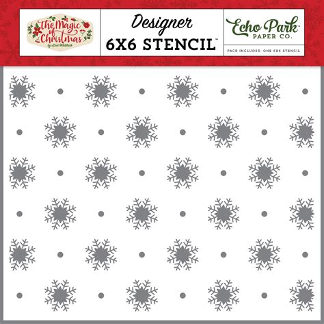 Echo Park Stencil 6x6 Magic Of Snowfall Magic Of Christmas 793888097063