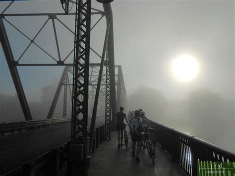 Cyclists On A Bridge Crossing The Lambertville New Hope Br Flickr