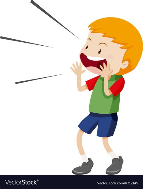 Little boy shouting out Royalty Free Vector Image