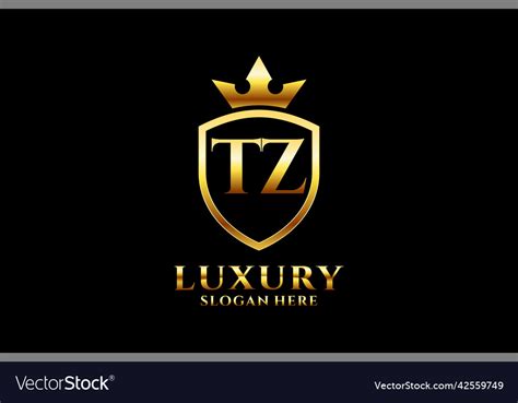 Initial Tz Elegant Luxury Monogram Logo Or Badge Vector Image